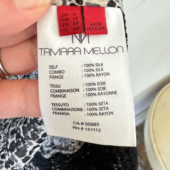 Tamara Mellon 100% Silk Fringe Kimono Cover Up Snakeskin Print Opera Coat M / L - Picture 7 of 9